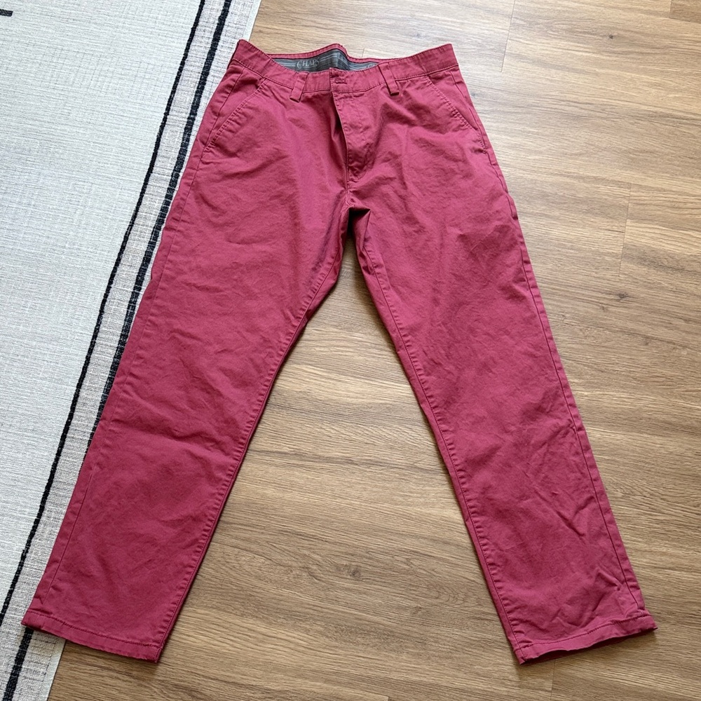Chaps Men's Burgundy Chinos